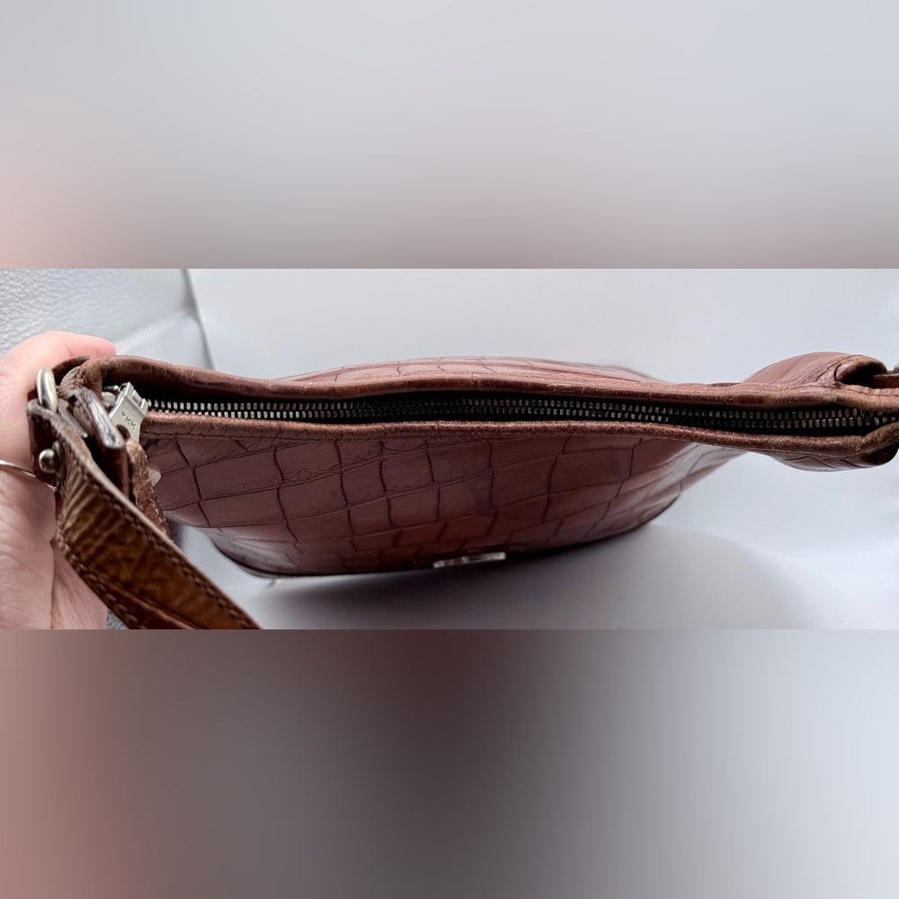 Vintage Dooney & Bourke Brown Croco Embossed Leather Hobo‎ Bag + Wallet USA - Picture 11 of 16